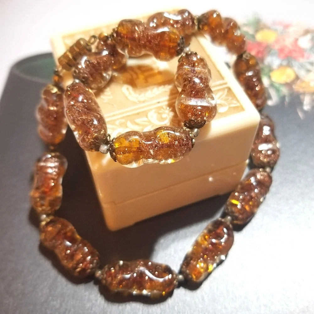 RARE Antique Venetian BORO Glass Bead Necklace